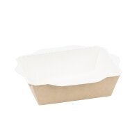 Sushi Tray 400ml, kraft/wei&szlig; + PET Deckel (400 Stk.)