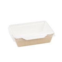 Sushi Tray 400ml, kraft/wei&szlig; + PET Deckel (400 Stk.)