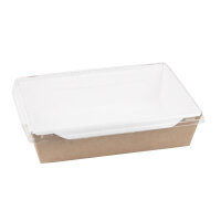 Sushi Tray 1000ml, kraft/wei&szlig; + PET Deckel (150 Stk.)