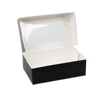 Sushi Faltbox 1, kraft in mattschwarz, mit Fenster,...