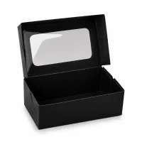 Sushi Faltbox 1, kraft in mattschwarz, mit Fenster,...