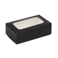 Sushi Faltbox 1, kraft in mattschwarz, mit Fenster,...