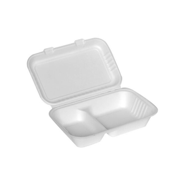 Menübox Bagasse, 250x160x70mm, 2-geteilt (250 Stk.)