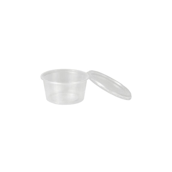 [D] Portionsbecher für Soßen mit Deckel, PP, rund, 80ml (500 Stk.)