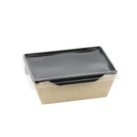 Sushi Tray 450ml, kraft/schwarz + PET Deckel (400 Stk.)