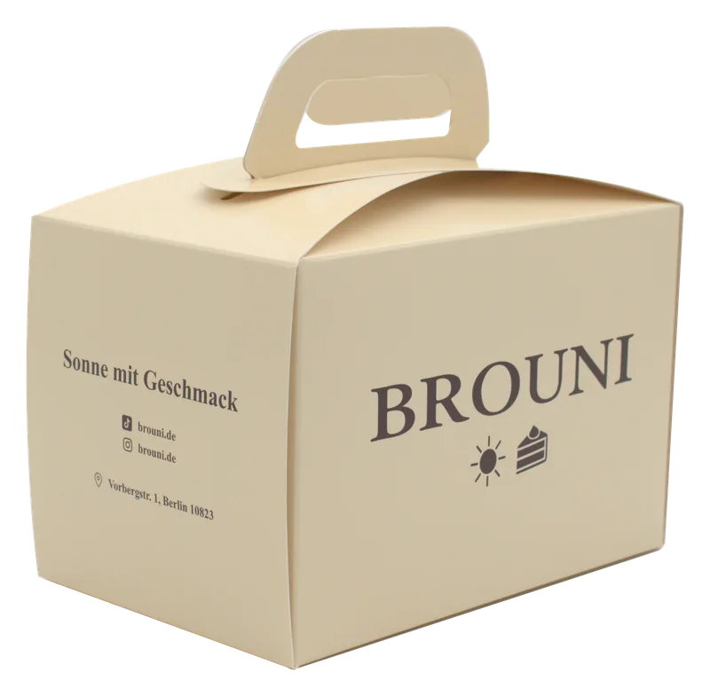 Beige Kartonbox mit Tragegriff von Brouni
