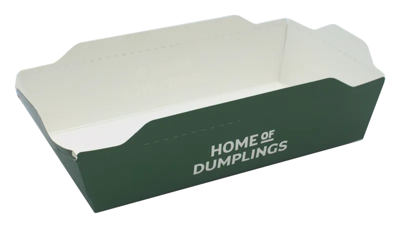 Dunkelgrüne offene Snackbox von Home of Dumplings